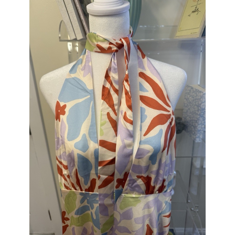 L space Tuscany Halter Floral Maxi Dress in Multi Pastels NEW Size Large  NWT - Picture 13 of 15